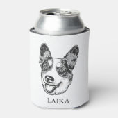 ウェルシュコーギードッグパーソナライズされたハンドスケッチ 缶クーラー (缶正面)