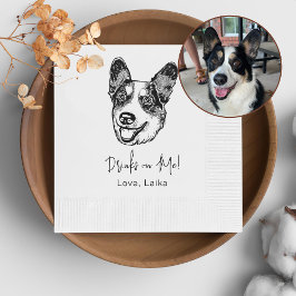 ウェルシュコーギードッグパーソナライズドリンク 縁ありカクテルナプキン