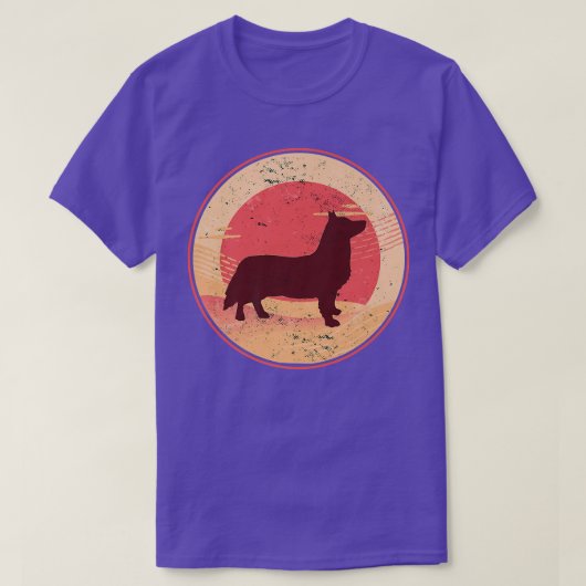 ウェルシュコーギードッグレトロ Tシャツ (デザイン正面)