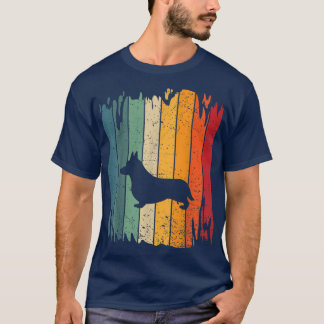 ウェルシュコーギードッグヴィンテージレトロ70s 80sコルギ恋人1 tシャツ