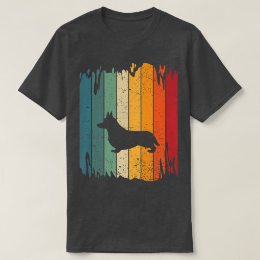 ウェルシュコーギードッグヴィンテージレトロ70s 80sコルギ恋人 tシャツ (デザイン正面)