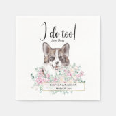 ウェルシュコーギードッグ結婚のカクテルナプキン スタンダードカクテルナプキン (正面)