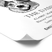 ウェルシュコーギードッグ結婚の特徴的なドリンクの看板 ポスター (角)