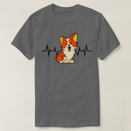 ウェルシュコーギーハートビート Tシャツ (デザイン正面)