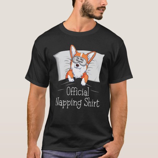 ウェルシュコーギーパワーナッパー犬の昼寝 Tシャツ (正面)