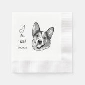 ウェルシュコーギーパーソナライズされた犬も 縁ありカクテルナプキン (正面)