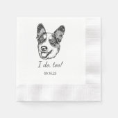 ウェルシュコーギーパーソナライズされた犬も 縁ありカクテルナプキン (正面)