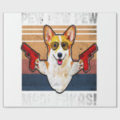 ウェルシュコーギーピュー・ピュー・マダファカス – ヴィンテージコルギスタフ ラッピングペーパー (フラット)