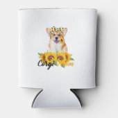 ウェルシュコーギーママひまわり夏犬ママママWome 缶クーラー (正面)