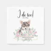 ウェルシュコーギー子犬結婚のカクテルナプキン スタンダードカクテルナプキン (正面)