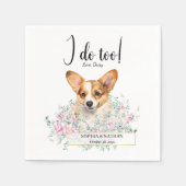 ウェルシュコーギー子犬結婚のカクテルナプキン スタンダードカクテルナプキン (正面)