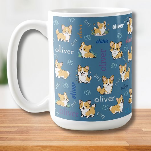 ウェルシュコーギー柄 犬好き コーヒーマグカップ