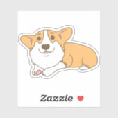 ウェルシュコーギー漫画と甘い顔 シール (シート)