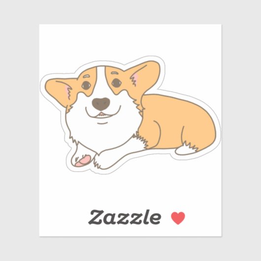 ウェルシュコーギー漫画と甘い顔 シール (シート)