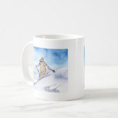 ウェルシュコーギー犬のスキー コーヒーマグカップ (正面左)