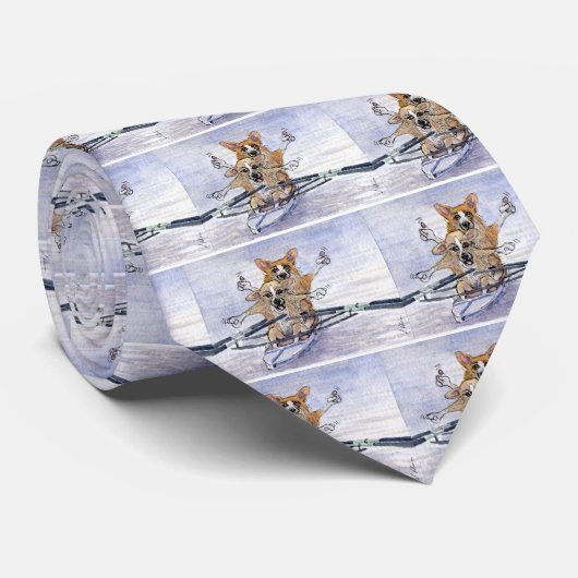ウェルシュコーギー犬のロウイング ネクタイ (ロール)
