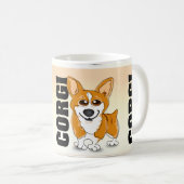 ウェルシュコーギー犬の芸術 コーヒーマグカップ (正面右)