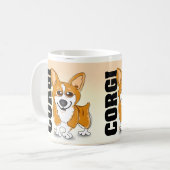 ウェルシュコーギー犬の芸術 コーヒーマグカップ (正面左)