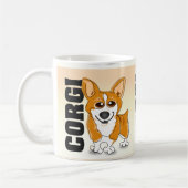 ウェルシュコーギー犬の芸術 コーヒーマグカップ (左)