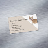 ウェルシュコーギー犬ペット動物ロゴ名刺 マグネット名刺 (インサイチュ)