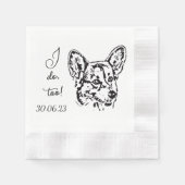 ウェルシュコーギー私も犬のカクテルナカスタムプキン 縁ありカクテルナプキン (正面)