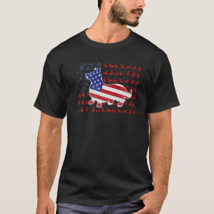 ウェルシュコーギー アメリカ国旗 7月4日 メンズ・レディース Tシャツ