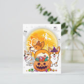 ウェルシュコーギー カーディガン 犬 魔法使い 月 幽霊 H 招待状 (スタンド正面)