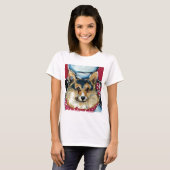 ウェルシュコーギー カーディガン Tシャツ (正面フル)