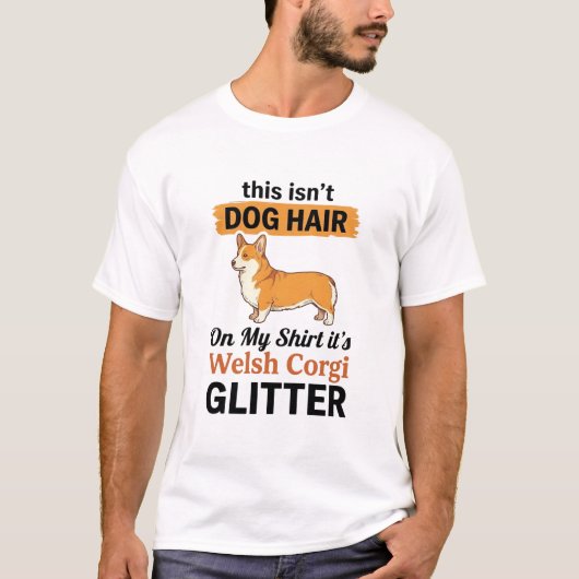 ウェルシュコーギー グリッター 面白い 犬好き Tシャツ デザイン (正面)