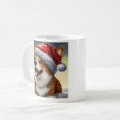 ウェルシュコーギー、サンタ、クリスマスコーヒーマグ コーヒーマグカップ (正面左)