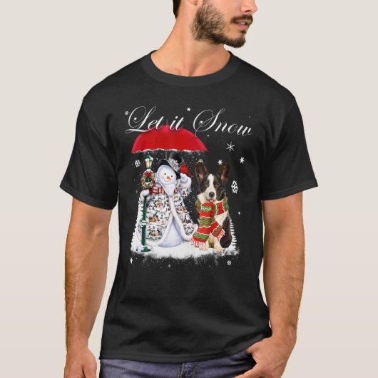 ウェルシュコーギー サンタ 犬 クリスマス スノーマン Xmas パジャマ Tシャツ (正面)