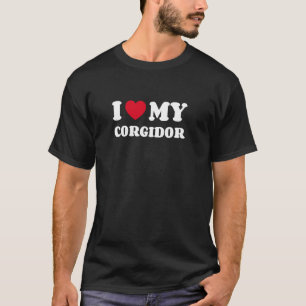 ウェルシュコーギー ラブラドールレトリバー ミックス 愛してるコーギー Tシャツ