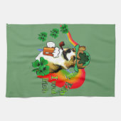 ウェルシュコーギーSt patricks day キッチンタオル (横)