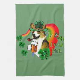 ウェルシュコーギーSt patricks day キッチンタオル