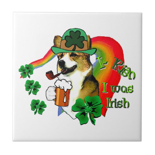ウェルシュコーギーSt patricks day タイル (正面)