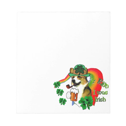 ウェルシュコーギーSt patricks day ノートパッド (正面)