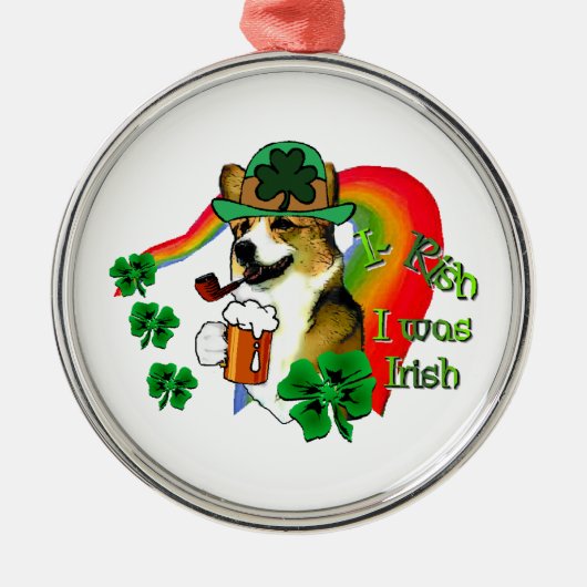 ウェルシュコーギーSt patricks day メタルオーナメント (正面)