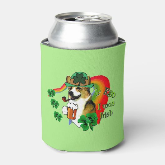 ウェルシュコーギーSt patricks day 缶クーラー (缶正面)