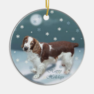 ウェルシュスプリンガースパニエル犬クリスマスギフト セラミックオーナメント