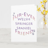 ウェルシュスプリンガースパニエル犬フーレバーフレンド カード (黄色い花)