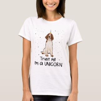 ウェルシュスプリンガースパニエル犬私を信頼するユニコーン犬 Tシャツ