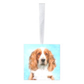 ウェルシュスプリンガー絵画スパニエル犬ズ – オリジナルドッグアート キューブオーナメント (右)