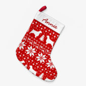 ウェルシュスプリングガースパニエル犬シルエット犬パターン スモールクリスマスストッキング (正面 (吊り時))