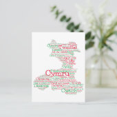 ウェルシュスラングのワードアートマップポストカード ポストカード (スタンド正面)