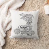 ウェルシュスラング語アートマップ装飾用クッション クッション (ブランケット)