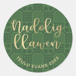 ウェルシュタペストリーパターンカーテンブランケットデザイン ラウンドシール