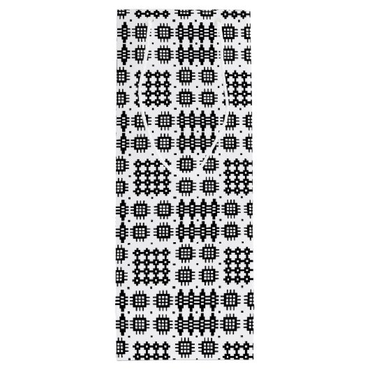 ウェルシュタペストリーパターン白黒ワイン抱き枕 ワインギフトバッグ (裏面)