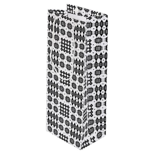 ウェルシュタペストリーパターン白黒ワイン抱き枕 ワインギフトバッグ (正面アングル)