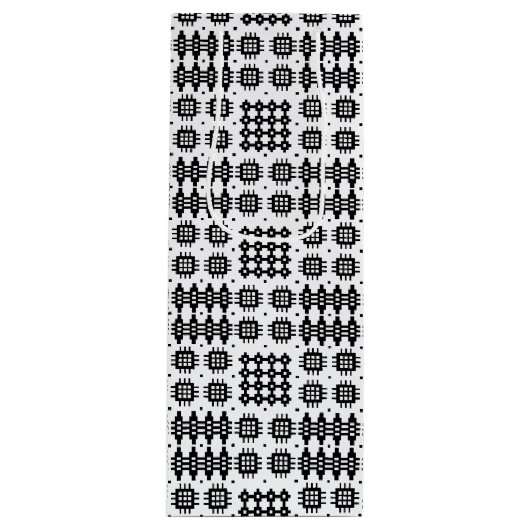 ウェルシュタペストリーパターン白黒ワイン抱き枕 ワインギフトバッグ (正面)