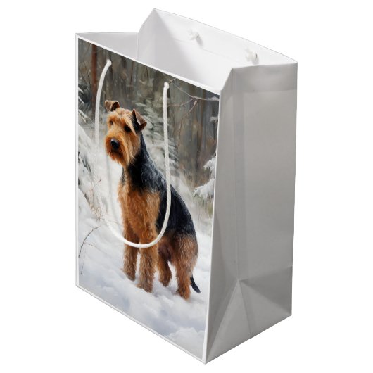 ウェルシュテリアは雪のクリスマスを過ごした ミディアムペーパーバッグ (裏面アングル)